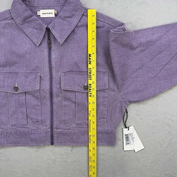 Honor The Gift‎ Jacket Women's Oversized Workman Cropped Purple Size XL NWT - Picture 9 of 12